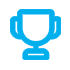 A blue trophy cup, associated with victory, achievement, or a rewards program